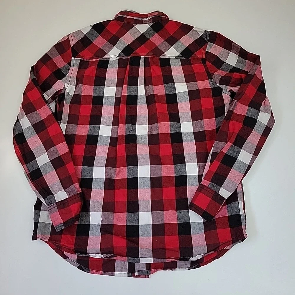 Arizona Jean  Long Sleeve Plaid Shirt Size Boys M (10/12) Casual Plaid Button Up